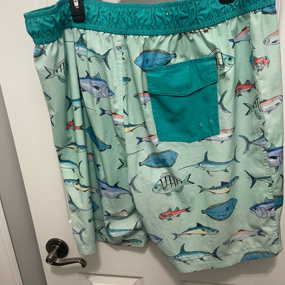 Playful Green Fish Pattern Board Shorts - Picture 11 of 15